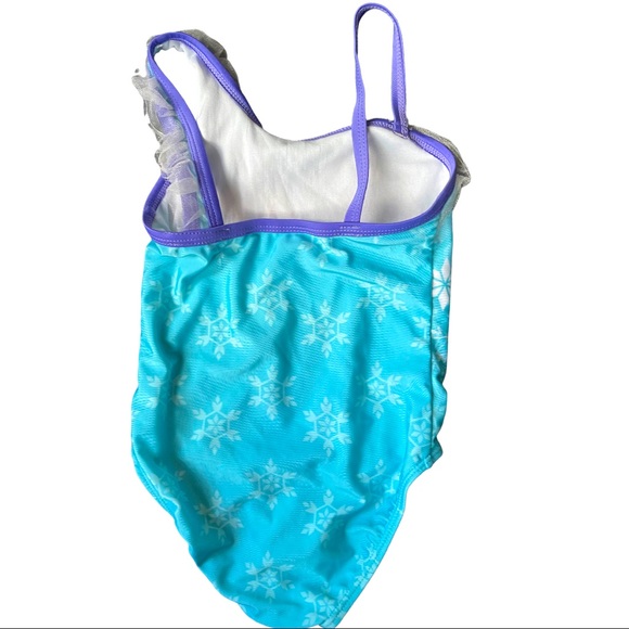 DISNEY - Frozen themed swimsuit with Elsa & Anna, frilly tulle, size XS girls. - Picture 3 of 5